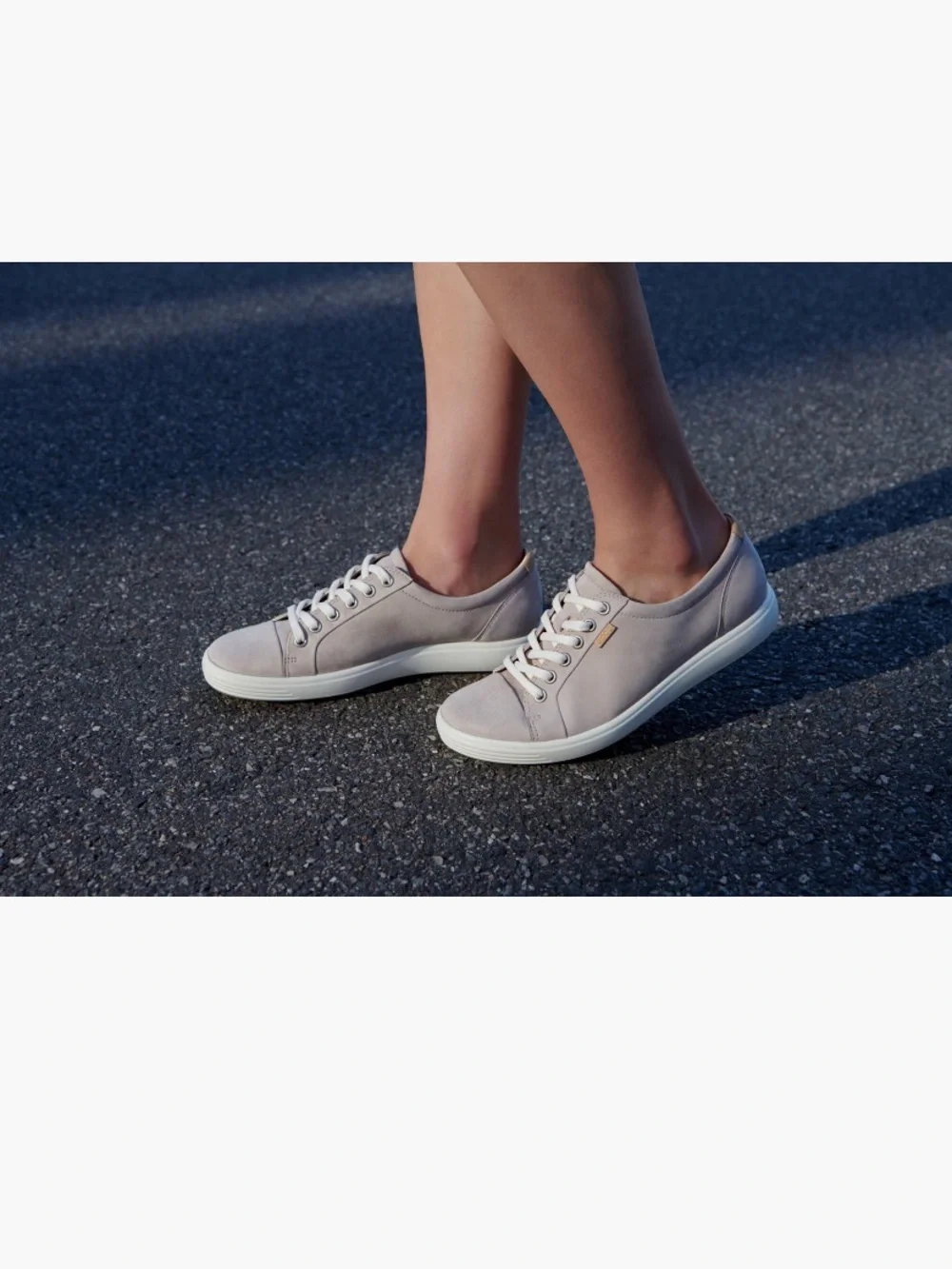 ECCO Soft 7 Women’s Sneakers Grey Rose Size 38 EU 7-7.5 US Leather Lace Up